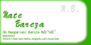 mate barcza business card